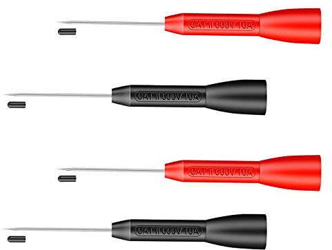 Testsonden Multimeter Messspitzen 600 V/10 A Testsonde Multimeter Prüfsonde 2mm Piercing Nadel Sonde Multimeter Messleitung Sonde Isolationspiercing Probe für Fluke-Leitungen TL71 TL75,4 Stück
