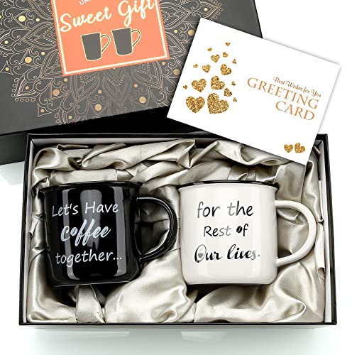 Mr Right e Mrs Always Right coppie tazze da caffè tazze caffè in ceramica regalo nozze per coppia anniversario fidanzamento sposa sposo coppie regali anniversario per coppia (bianco e nero ovale )