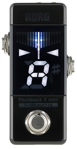 KORG - PB-X-MINI TUNER Accordatore Cromatico a Pedale, Passaggio TRUE BYPASS e ULTRA BUFFER, LED Meter Luminosità Regolabile, 4 Modalità di Visualizzazione, Just-Right Tuning Integrato, Colore Nero