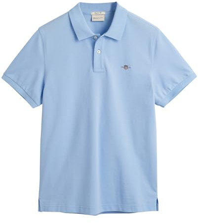 GANT Polo Reg Shield SS Pique Polo para Hombre, Capri Blue, XXL