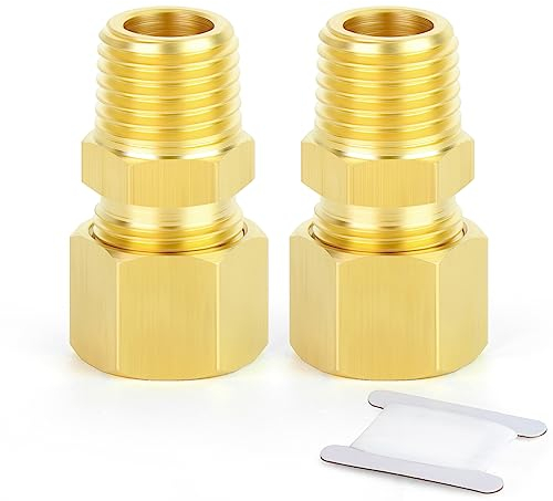 ERGAOBOY 2 pezzi 6mm OD x 1/4 BSP filettatura in ottone raccordo di compressione, Heay Duty raccordo di compressione in ottone