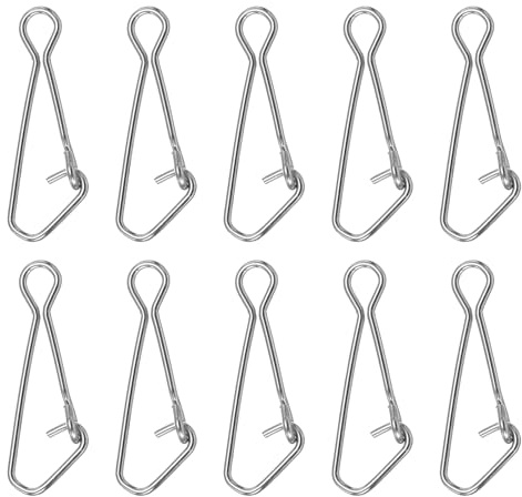 PATIKIL Agrafes de Pêche à Haute Résistance, Lot de 50 Connecteurs en Acier Inoxydable de 92 LB pour Leurres de Pêche en Eau Douce et en Eau Salée, Couleur Blanche