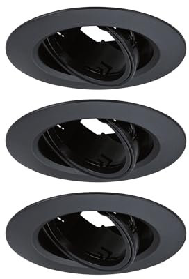 Paulmann 92111 Einbauleuchte 3er-Set schwenkbar rund 90mm 30° GU10 max. 3x10W 230V Schwarz Einbaulampe