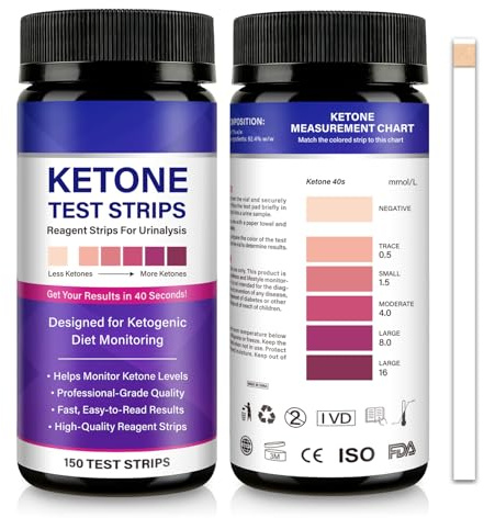 Ketone Urine Test Strips 150pcs for Ketogenic & Low-Carb Diets