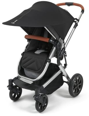 Babylo UPF 50+ Extended Stroller Sunshade, Black | Extended sunshade cover