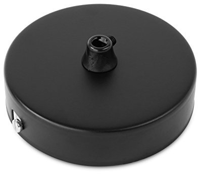 Deckenbaldachin Lampenbaldachin Metall 100x24mm, schwarz - inkl. Zugentlastung aus Kunststoff