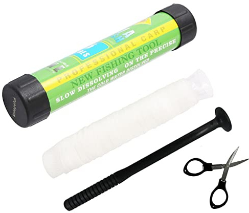 Milepetus 5m PVA Mesh Köder Staubbeutel Karpfenangeln Mesh-Weihnachtsstrumpf für Boilie Rig W/Trichter und Plunger Karpfen Angeln Zubehör Werkzeuge,18/25/37/44MM (18MM)