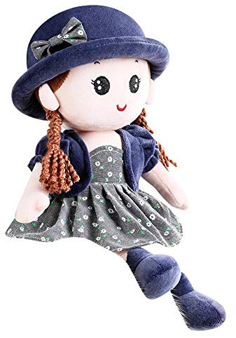 Qchomee Poupée de Chiffon Mignonne Jouet en Peluche Bébé Douce Ornement Maison Mini-Princesse Chapeau et Vêtements Détachables Cadeau de Naissance Anniversaire Valentin Noël