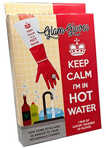 Diabolical Gifts Keep Calm Lot de 2 Gants de Vaisselle en Latex Rouge