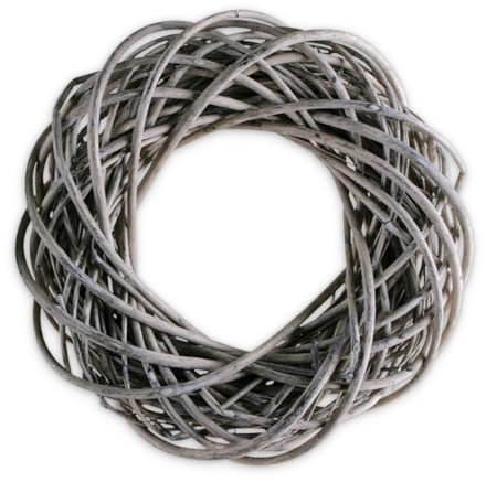Kleiner Weiden-Kranz Grau 20 cm zum DIY Basteln - Holz-Kranz als Rohling für Sommer Wandkranz oder Outdoor Frühling Haustür - Deko für Herbst, Weihnachten, Tischdeko
