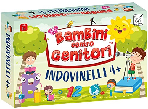 KANGUR Bambini Contro Genitori – Indovinelli 4+ – Gioco Di Carte Educativo Per Bambini – 50 Carte Con Indovinelli Illustrati – Gioco Divertente Famiglia E Amici – Imparare Giocando