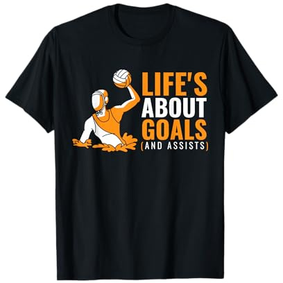 Men's Clothing Life's About Goals Quote Pun Boys Water Polo T-Shirt
