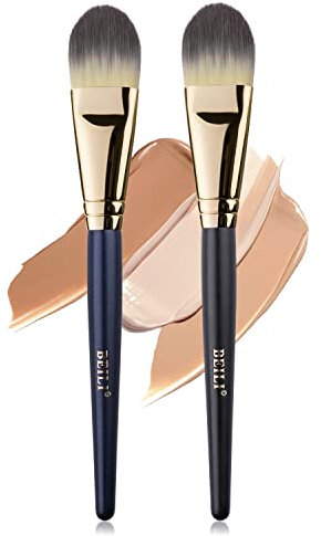 BEILI Pinceau Fond de Teint, Foundation Brush, Pinceau Fond de Teint Fluide, Pinceau Masque, Pinceaux Maquillages Fond de Teint Professionnel pour Visage, Pinceau Anti Cerne -2PC
