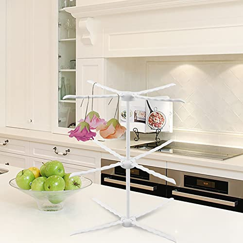 ZAICOLER Pasta Drying Rack, Pasta Drying Rack Collapsible Dryer Rack Air Dry Stand Cake 3 Layer Design with 4 Drying Arms On Each Level Collapsible Design for Baking Lovers
