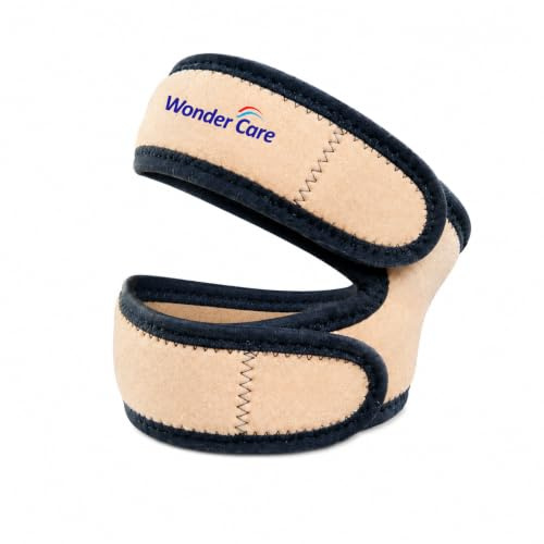 Wonder Care Neopren knärem med silikongelkuddar, knärem för träning och sport, knärem för patella-senor, justerbar för män och kvinnor (1, beige)