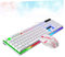 CAXUSD Teclado y Ratón Gaming con Retroiluminación Colorida Set De Accesorios para Ordenador con Conexión por Cable