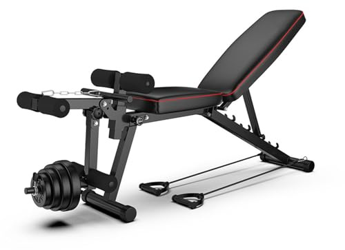 Banco de pesas ajustable, bancos de peso utilitarios para entrenamiento de cuerpo completo, plegable, plano/inclinación/declinación, banco multiusos para gimnasio en casa