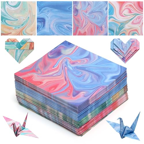 400 Sheets Gradient Origami Paper, 9.5 x 9.5 cm, 4 Styles Double Sided Square Folding Craft Paper with Patterns for Craft Projects, DIY Art