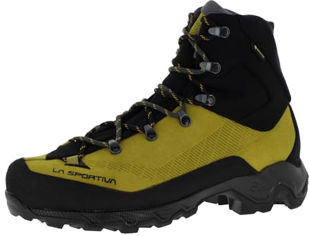 LA SPORTIVA Chaussures de montagne Aequilibrium Trek GTX - Imperméables et stables - Avec dessus en cuir nubuck et semelle extérieure adhérente - Bottes de montagne, Carbone Savana, 42.5 EU