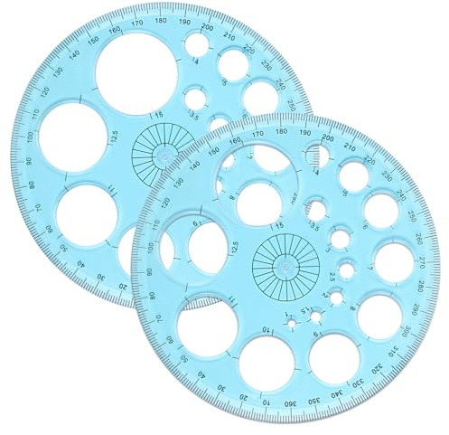 2 Pcs Circle Stencil Template, Circle Template for Drawing Plastic Circles Ruler with Large and Small Size Professional Geometric Stencils Drawing Circles Tool for Office, School, Drawings Supplies