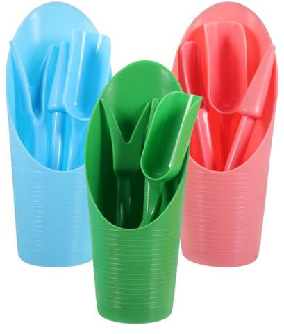 Kichvoe Juego de Herramientas de Jardinería para Plantar Pala de Tierra, Cuchara para Trasplante, 3 Piezas en Colores Rosa, Verde y Azul, Herramienta Manual Ligera y Resistente