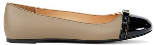 Michael Kors Ballerina Mandy in Pelle Beige con Punta in Vernice Nera - 40F5MAFP1A 297 10