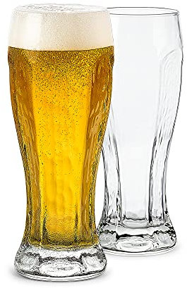 Luxu Biergläser, Hexagon-Form, Pilsner-Gläser-Set, 563 ml, Kristall-Craft-Weizen-Biergläser, bleifreie Weizen-Vase zum Trinken, Pint-Gläser für ALE, Premium-IPA-Gläser, tolle Geschenkidee