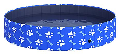 PawHut Hundepool Faltbar Planschbecken für Hunde bis 65 kg Ø160 x 30 cm rutschfest Hundebadewanne Swimmingpool Schwimmbecken für Hunde und Katzen