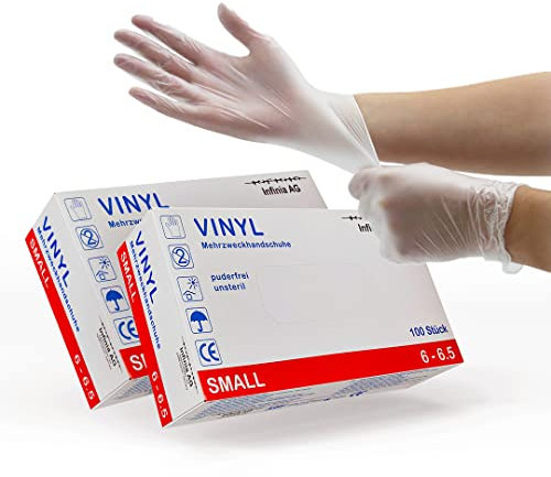 Infinia AG Vinyl-Handschuhe (ANGEBOT, nur kurze Zeit) Mehrzweckhandschuhe 1000 Stück Größe S