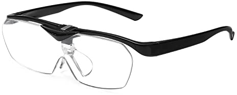 OKH Lente d'ingrandimento al 160%, occhiali da vista con ingrandimento a mani libere, lenti apribili, occhiali da ingrandimento per lavori ravvicinati, artigianato, gioielliere, lettura, hobby