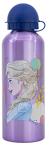 Stor Borraccia in Alluminio per Bambini Disney Frozen da 530 ml, con beccuccio e tappo di sicurezza, lavabile e riutilizzabile