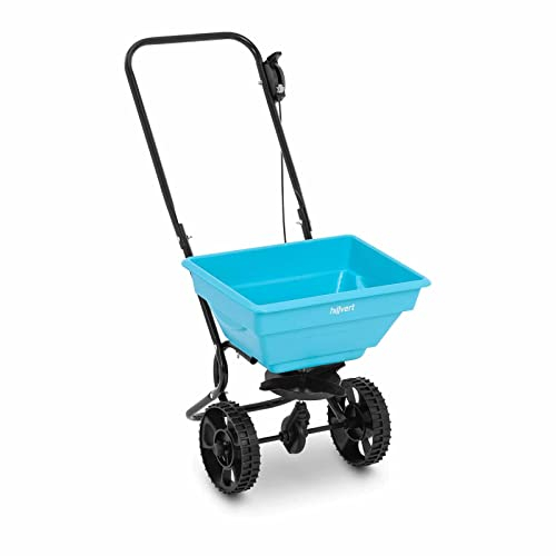 hillvert HT-TEMPLE-1N Carro esparcidor de 16 l 20 kg por mango controlable de acero plástico para semillas, fertilizantes, arena, fertilizante de sal de la calle, esparcidor de césped, carro de mano