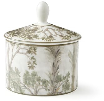 Spode Kit Kemp Tall Trees 10oz Sugar Bowl with Lid | Enchanted Forest Design | Porcelain | Dishwasher and Microwave Safe | For Tea and Coffee | Fabulous Gift | Home & Gathering Use