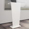 Minimalistisches Podium-Rednerpult, gebogenes Holzpodest, Sockel-Kirchenkanzel, 45 Zoll hohes Boden-Stehpult, Präsentationskanzel für Schulen, Hochzeitsbüro,Weiß