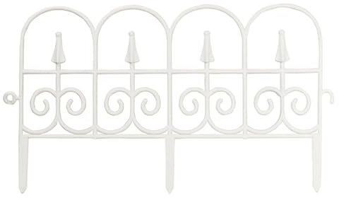 Valla Decorativa para jardín, Valla de jardín, Barrera para Animales, Valla de Paisaje para césped, Patio Delantero, Borde de jardín, Panel de Valla para jardín, Patio al Aire Libre (Color : White)