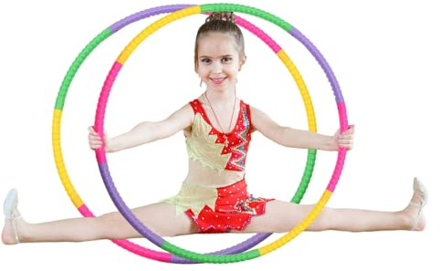 2Pcs 8 Sections Hula Hoop, Small Hula Hoop, Easy To Carry Hula Hoops, Hoola Hoop Suitable for Exercise/Fitness/Training/Sports/Swimming/Dance/Testing/Gaming