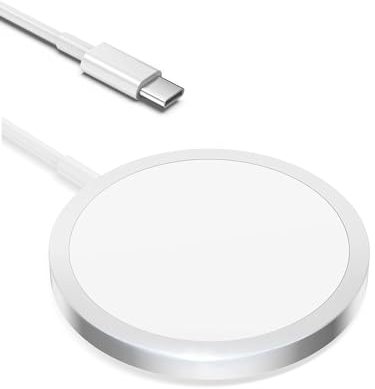 Apple Chargeur MagSafe MFI Certifié 15W USB-C Rapide Chargeur Magnétique Rapide Sans Fil Compatible iPhone 15/15 Pro/15 Pro Max/14/13/12/11/X/XS/SE/AirPods Pro 2, Silver