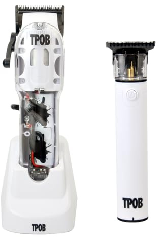 TPOB White Slime 2 Splatt Clipper Trimmer Set Barber Hair Clippers for Men 6800 RPM