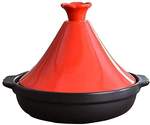 FHPEWXDG Cazuela de cerámica Olla de Barro Cazuela de Barro Olla Cazuela de Hierro Fundido Cazuela con Tapa Cazuela Ovalada - Resistencia a Altas temperaturas,