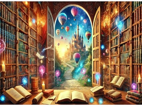 Yunlus Jigsaw Puzzles for Adults 1000 Pieces Impossible Hard Difficult Challenging Puzzles for Adults Teens 1000pc Puzzle Magical Castle Bookshelf Stories Jigsaw Puzzle 1000 Pieces 28 x 20 inch