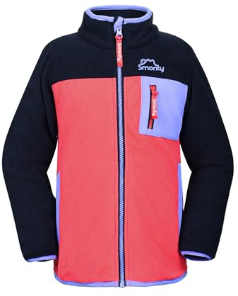 SMONTY Kinder Fleece Jacke, weiche warme Layering-Jacke mit Reißverschluss,leichte Jacke für Jungen und Mädchen(LACHSROT 10)