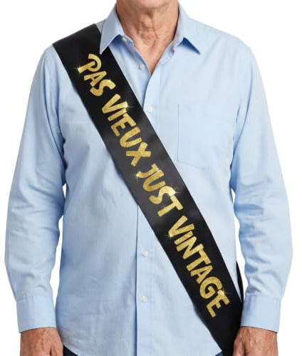 Sterling James Co. Écharpe Retraite Sash Pas Viuex Satin Paillettes – Décoration Pot de Départ, Cadeau & Accessoires Fête