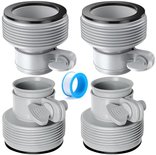 XUHN Adattatore Tubo Piscina 4 Pezzi Adattatore per Piscina B Pool Hose Connector con Filettatura Interna a Visca Accessori per Pompa a Raccordo Filettata da 1,5/1,25