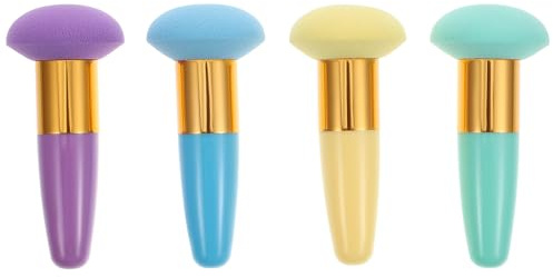 LIFKOME 4 Borlas de Látex para Maquillaje en Polvo Mango, Fáciles de Limpiar y Adecuadas para Uso Diario, Ideales para Niñas y Maquillaje de Base