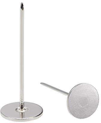 sourcing map Long Upholstery Nails Tacks 18mmx50mm Flat Head Furniture Nails Silver Tone for Furniture Sofa Headboards, 20 Pcs