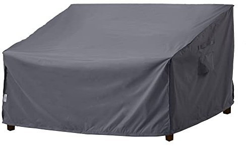 F&J Outdoors Funda para Sofá Exterior Impermeable, Cubierta para Sofá de Jardín o Terraza de 2-3 Plazas, Funda para Muebles de Jardín Resistente al Agua, Lluvia y Nieve, 138x84x61/81cm, Gris