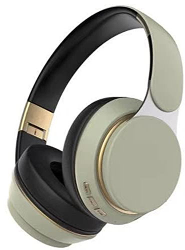 ZTBGY Bluetooth-hörlurar över örat, trådlösa vuxna DJ-hörlurar hybrid aktiva brusreducerande hörlurar med 20 timmars speltid och minnesskum öronkåpor inbyggd mikrofon, för DJ/TV/PC/telefon (grön)