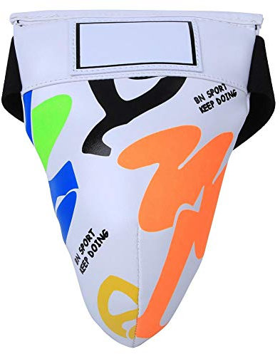 Tief- und Bauch-Boxschutz Kinder Suspensorium Tiefschutz Schutzausrüstung für Boxen Sanda Taekwondo Training[Weiß]