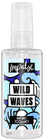 Impulse Wild Waves aus 100% PCR Kunststoff Body Mist Deospray für einen einzigartigen und frischen Duft, 6 x 100 ml