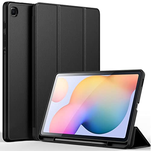 CACOE Custodia Cover Compatibile con Samsung Galaxy Tab S6 Lite 10.4 Pollici 2024/2022/2020 SM-P610N/P615N con Portapenne-Ultra Sottile con Cover Leggero Supporto in Pelle PU Case, Nero